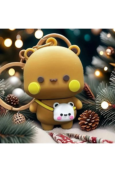 Siriderya Anime Teddy Bear Keychain Yellow – Cute Design, Gift