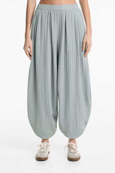 Oysho 100% cotton balloon trousers