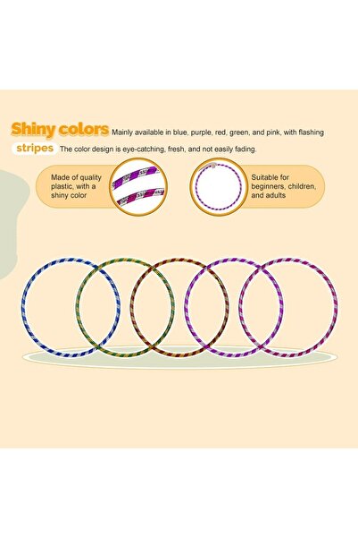 rexa طوق هولا لامع - طوق رقص ولياقة بدنية وحفلات للأطفال والكبار، مقاس 55 سم
