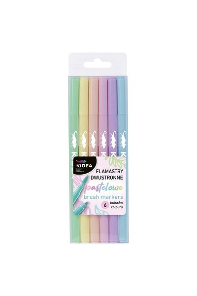 Kidea Set of 6 pastel markers, double-ended, Kidea FDPBB6KA