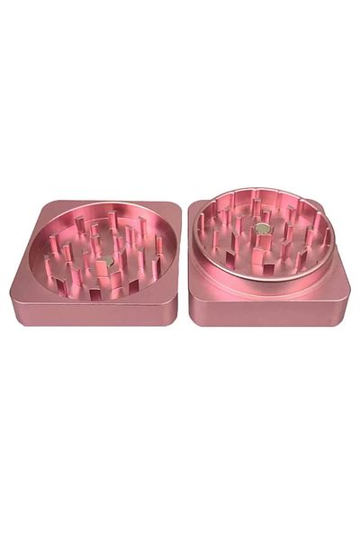 OEM Grinder Best Buds Flat Patrat Flamingo aluminiu premium roz 2 Parti Ø50mm