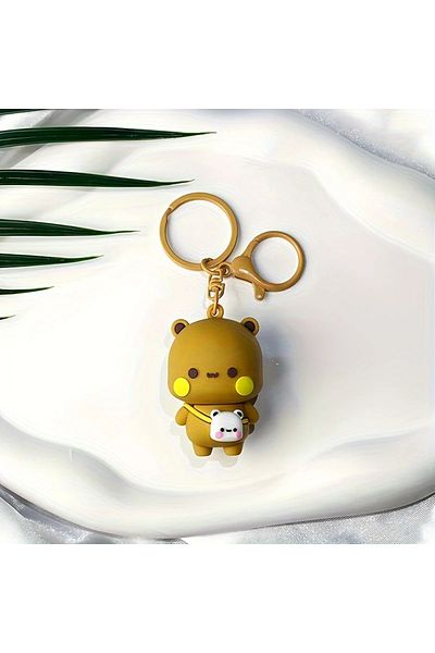Siriderya Anime Teddy Bear Keychain Yellow – Cute Design, Gift