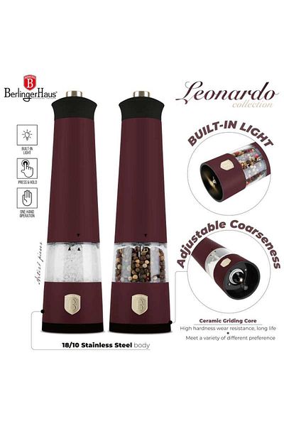 Berlinger Haus Set de 2 râșnițe de piper și sare Colecția Leonardo