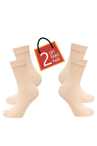 Happy Body Bamboo Women's 2-Piece Special Boxed Socket Plain Washed Fabric Floating Rubber Seamless Toe End