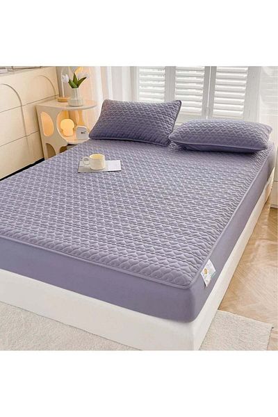 huitich Waterproof Fitted Bedding Topper Set 200 x 200 CM - Dark Grey