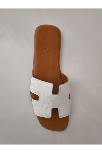 Herayakkabi Women's Leather Slippers Non-Slip Sole Soft Wearable