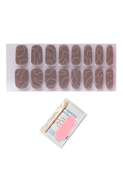 PİNX Gel nail sticker pinx. - Beige Line Art