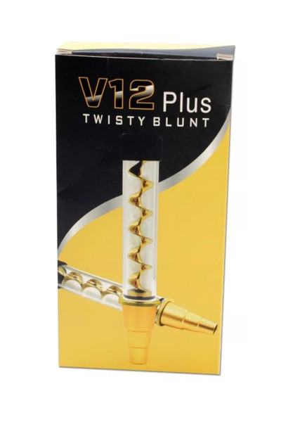 Twisty Blunt sticla V12 Plus Twisty Quartz cu adaptor Bong 10cm (USA)