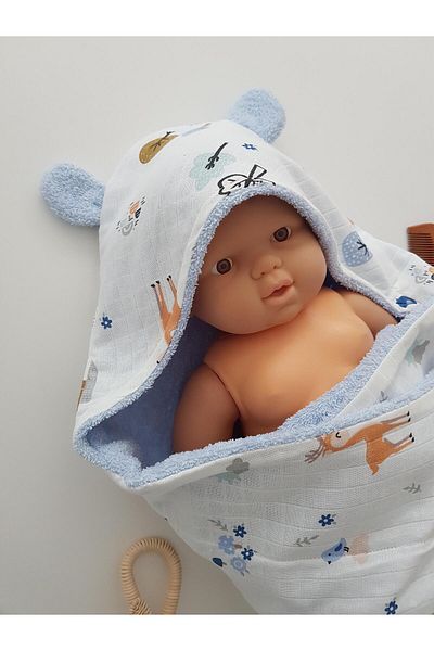 ilkimbebe Ceylanlı Muslin Double Sided Swaddle Baby Towel 80X80