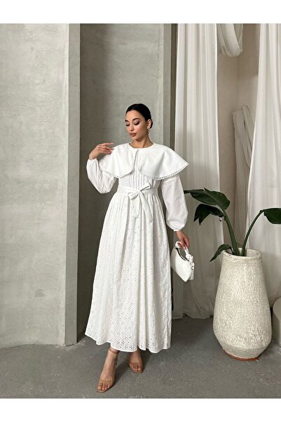 SUN STYLE ΦΟΡΕΜΑ ΜΕ ΕΠΕΞΕΡΓΑΣΜΕΝΗ ΒΑΜΒΑΚΙΑ ΖΩΝΗ ΚΑΙ ΛΕΠΤΟΜΕΡΗ ΛΕΠΤΟΜΕΡΗ ΦΟΡΕΜΑ -TESETTÜR