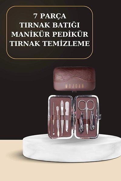 storeks 7 Pieces Manicure Pedicure Set Hand Foot Care with Bag Stainless Steel