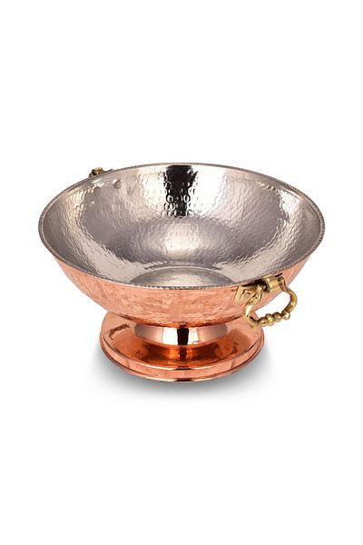 OEM Handmade copper punch bowl with handles 2500 ml CTR68