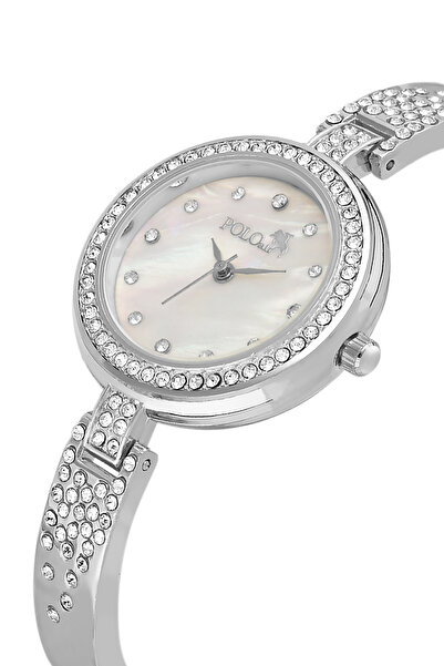 Polo Air ساعة يد نسائية ريترو لوكس ستون لون فضي PL-1536B2x