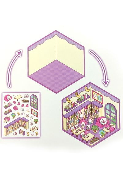 Limmy Library Isometric Sticker Making Set 3D Sticker Adhesive Sticker - Rabbit (No:01)