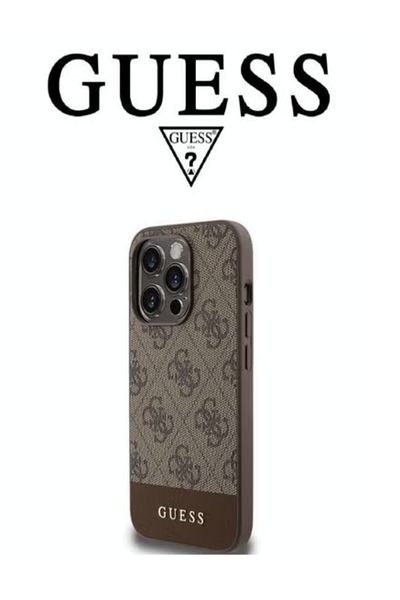 Guess GUESS iPhone 14 Pro Max Case - Premium Leather, Genuine French Design, Shockproof, Brown