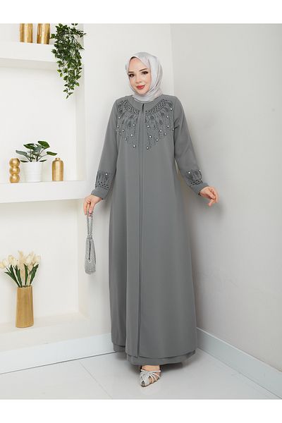 KMKkombin Mother's Plus Size Embroidered Evening Dress