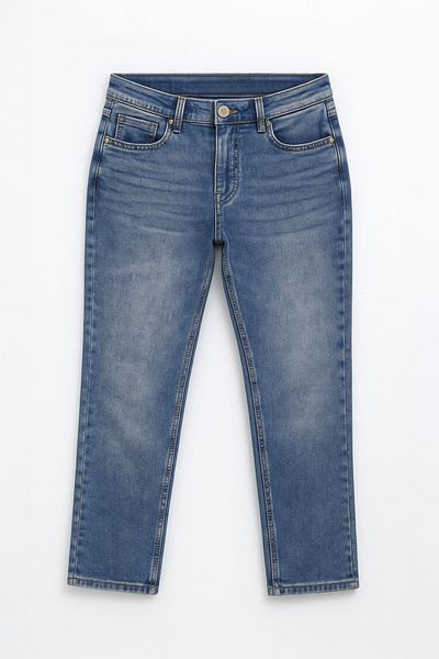 Bluewhite Women's Low Waist Lycra Blue Jean Trousers