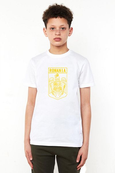 Tshirthane Romania Coat Arms White Children's Bicycle Tshirt