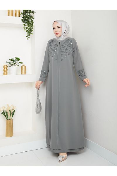 KMKkombin Mother's Plus Size Embroidered Evening Dress
