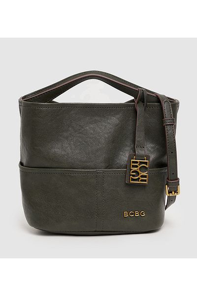 BCBG حقيبة كروس خضراء مع تفاصيل الشعار