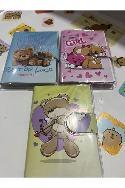 demirosa 3 Pieces of Cute Cartoon Character Mini Notepad – School and Daily Use