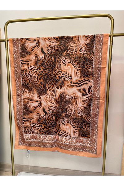 MENESSA Cotton Voile Leopard Pattern Shawl