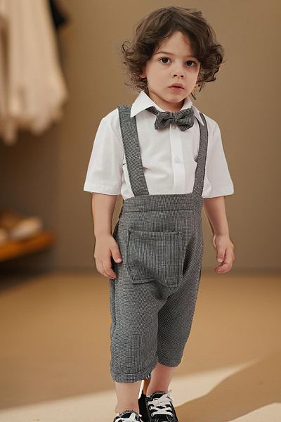 meqlife Boy's Salopet 3-Piece Set Boy's Invitation Set