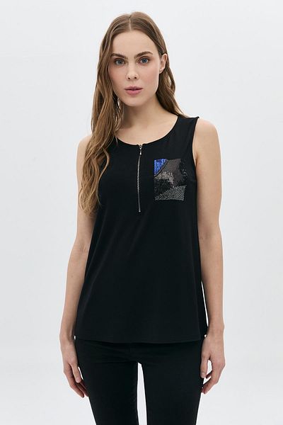 DAIDO Zipper Detailed Pocket Sequined Stone Athlete