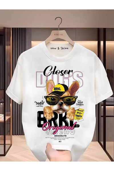 New Shine Δώρο 1 μπλουζάκι για αγορές 6 και άνω στο καλάθι - Μπλουζάκι με στάμπα σκύλου