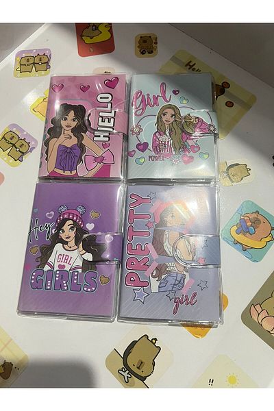 demirosa 4 Pcs Mini Notepads with Cute Girl Characters – for School and Daily Use