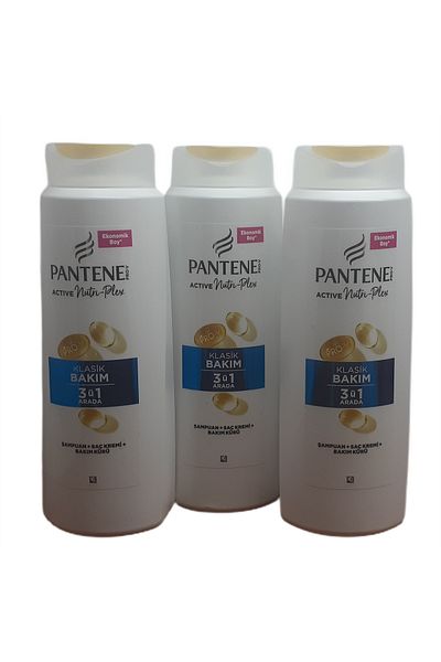 Pantene Classic Care 3 in 1 (Shampoo + Conditioner + Care Cure) 625 ml X 3 Pcs