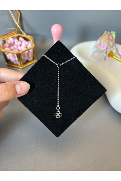 acc swen قلادة على شكل برسيم منخفضة القطع على شكل حرف Y مع ختم من الفولاذ الم...