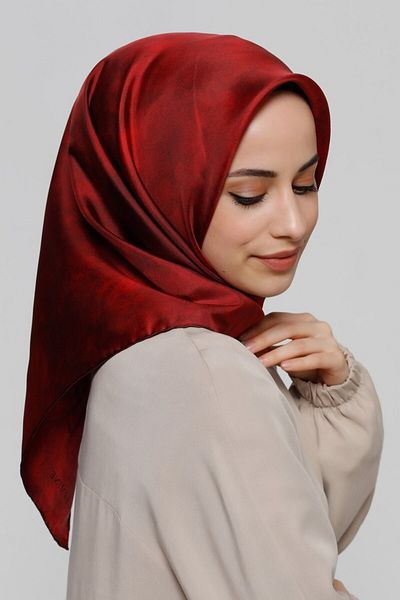 Armine Σειρά Nostalgia Silk Sura Scarf 8333DS-80 Cloud Pattern ΜΠΟΡΝΤΟ