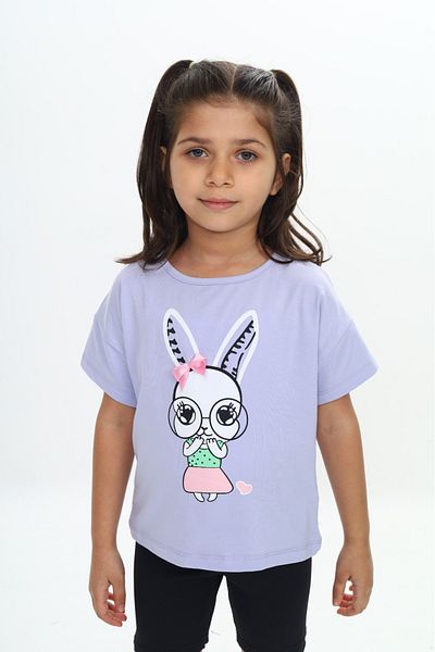 Toontoy Girl's Rabbit Printed T-Shirt