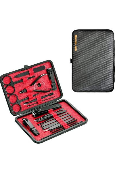 storeks 17 Pieces Manicure Set Hand and Foot Care Rasp Tweezers Nail Cleaning