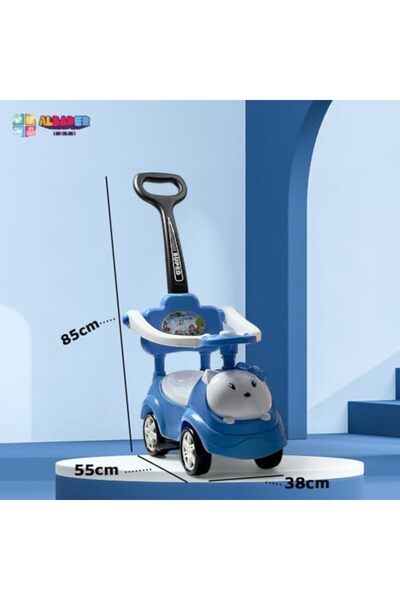 ALBADER سيارة دفع 3 في 1 - سيارة دفع آمنة بدواسة دفع مع هانسبار، لعبة ركوب متينة