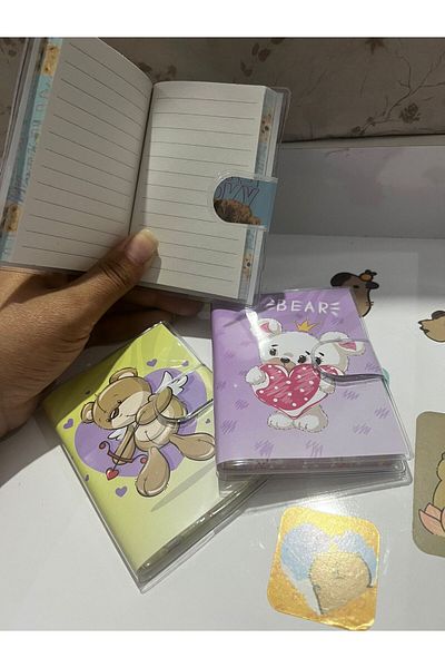 demirosa 3 Pieces of Cute Cartoon Character Mini Notepad – School and Daily Use
