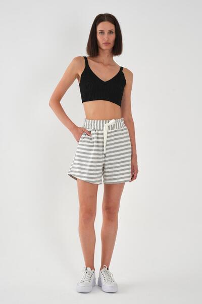 ALEXANDERGARDI Plus Size Striped Shorts