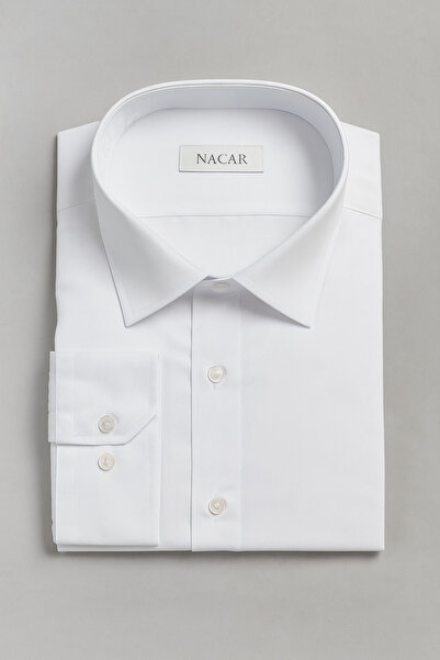 FATELLA Men's White Long Sleeve Classic Pocket Shirt - Comfortable and Stylis...