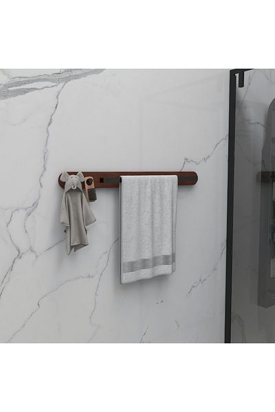 lyla concept Μασίφ Λεπτομερής Μεταλλική Πετσέτα – Μινιμαλιστική κρεμάστρα τοίχου |   Μασίφ Βάση Καρυδιάς