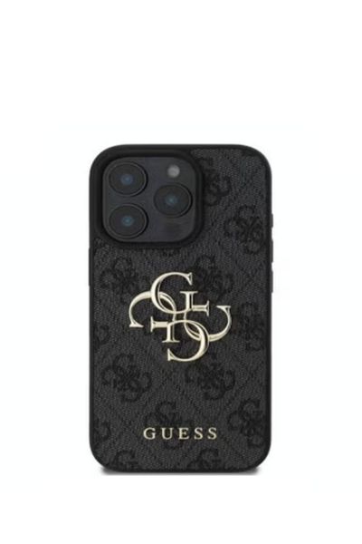 Guess GUESS iPhone 15 Pro Max Case - Genuine Premium Leather French Design Shockproof Black