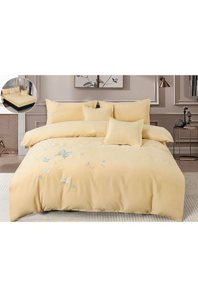CHIRASO Elegant Bedding Set CHIRASO with Embroidered Butterflies, for 2 People, 6 Pieces