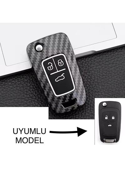 STİLİX GARAGE Chevrolet Cruze and Opel Astra Insignia Corsa 3-Key Carbon Key Protection Case See 2Nd Picture