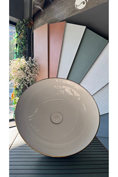 Pure Concept Gardenia Altın Beyaz Çanak Lavabo