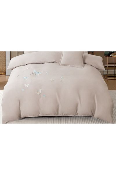 CHIRASO Set Lenjerie Elegantă CHIRASO, cu fluturași brodați, pentru 2 persoane, 6 piese