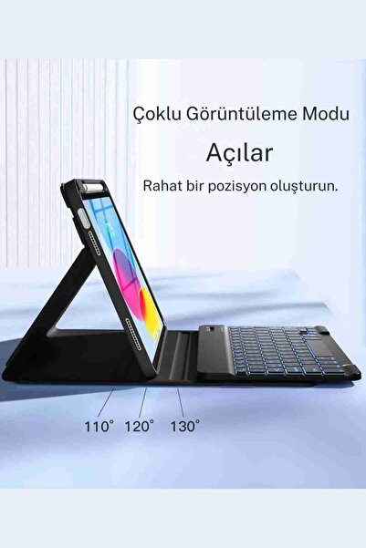 Fuchsia Galaxy Tab A9 Plus Uyumlu X210/X215/X216/X218 Klavyeli Tablet Kılıfı