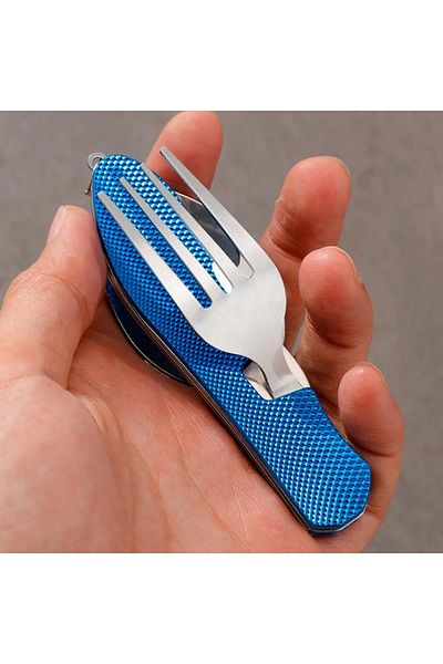 FORSEİ LUCA Kam Dinnerware Kit Camping Travel Picnic Set Steel Knife Fork Spoon Can Opener