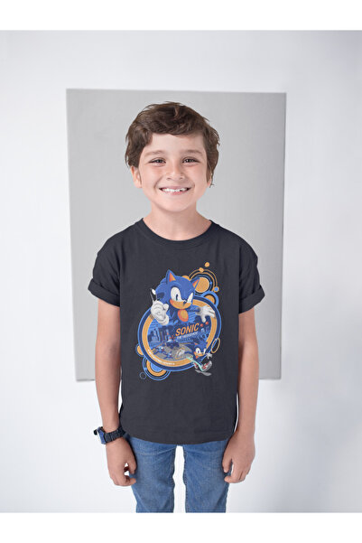 SEVBANO تي شيرت للأطفال مطبوع عليه شخصية سونيك ذا هيدجهاج للجنسين (1-12 سنة)
