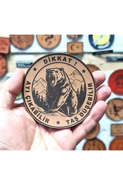 Seyhan Askeri Malzeme Beware, the Bear May Fall, the Stone May Fall Leather Patch - Arma - Leather Patch
