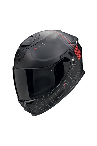 Scorpion Apex Exo-gt Sp Carbon Matrix Air Techlane Kapalı Motosiklet Kaskı Mat Siyah Gri Kırmızı